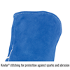 Split Cowhide Stick Glove with Palm Guard, Blue - Kevlar Stiching